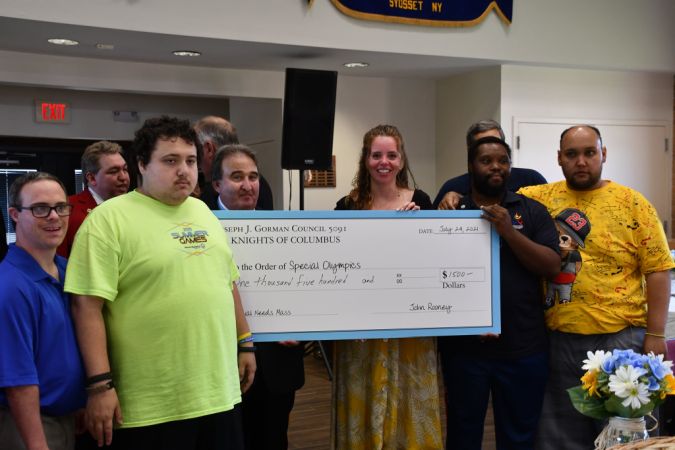 Gorman Council Special Olympics Presentation. A wheelchair and a check for $1,500 was presented to Special Olympics
